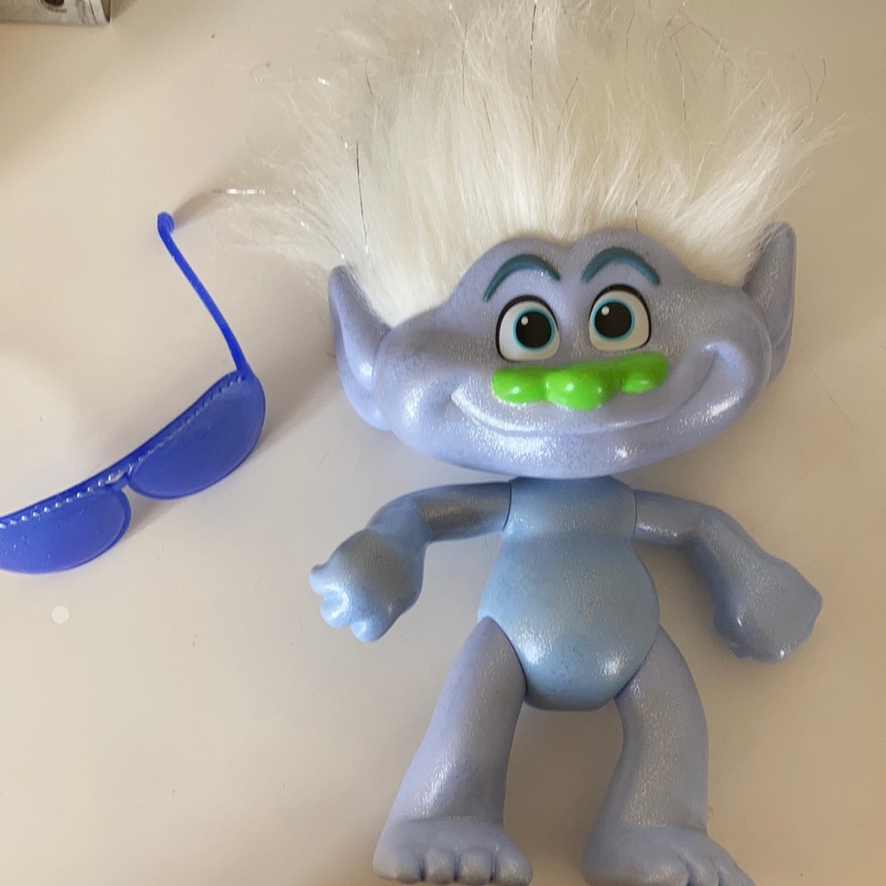 Glittery troll doll 13 inches with bendable limbs glitterfix guy diamond